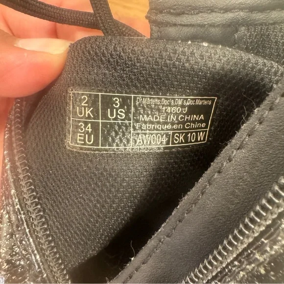 Dr. Martens Boots Kids 3 1460 J Cosmic Glitter Side Zip Combat Black Girls Zip - Picture 9 of 9